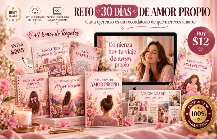 Reto 30 días de amor propio con sus 7 bonos de regalo